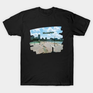 Memphis Tennessee skyline blue clouded sky USA city break T-Shirt